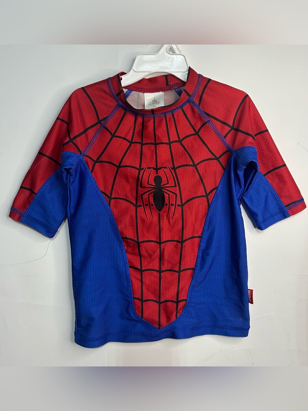 Disney Spider-Man Rash-guard Swimsuit Shirt Boys Size 5/6